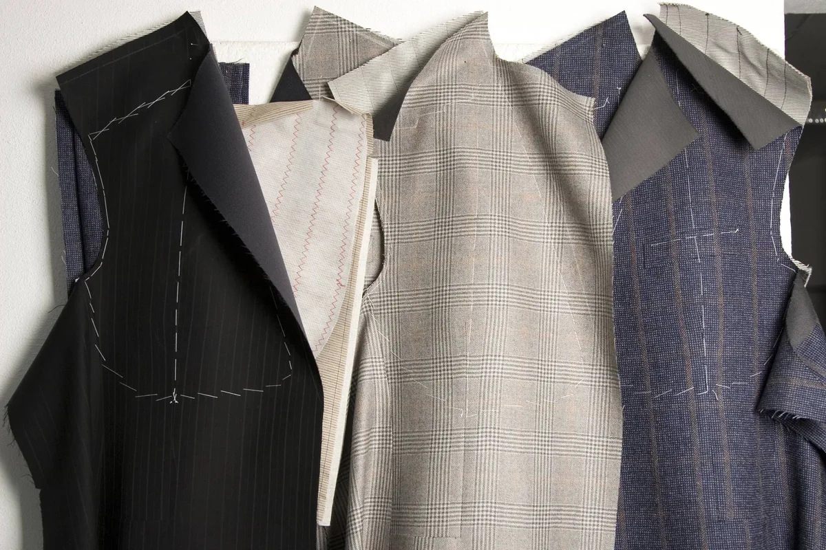 Selection of suit fabric